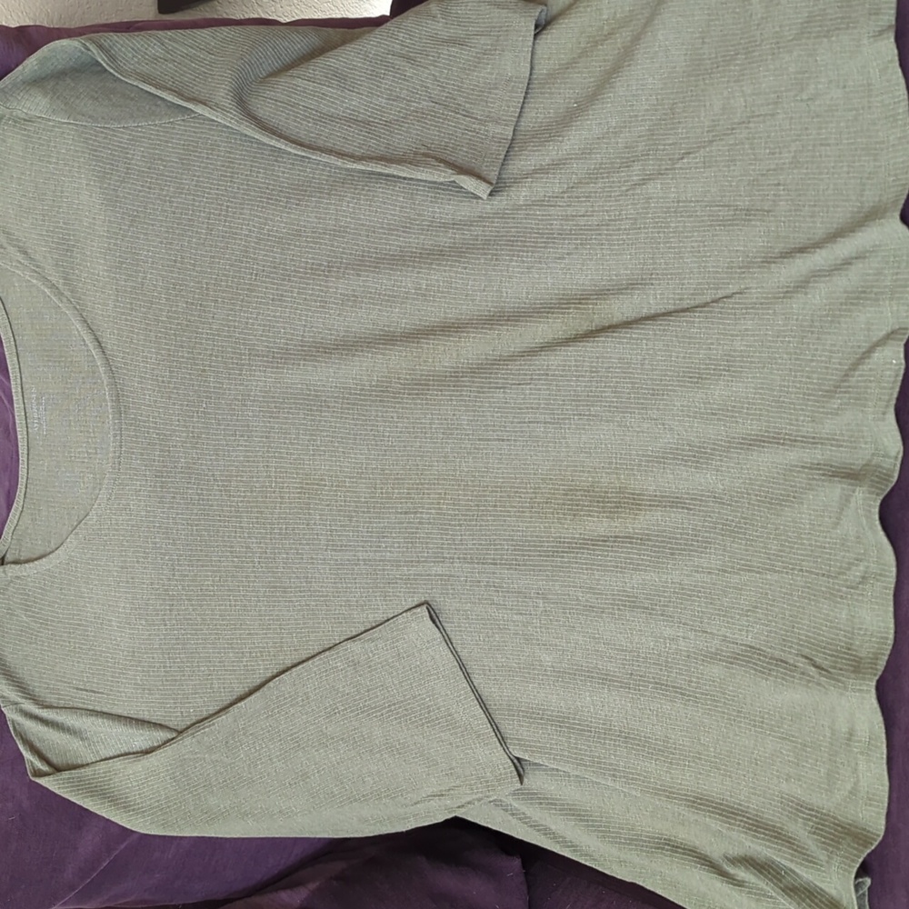 Olive Green Ribbed Women's Top